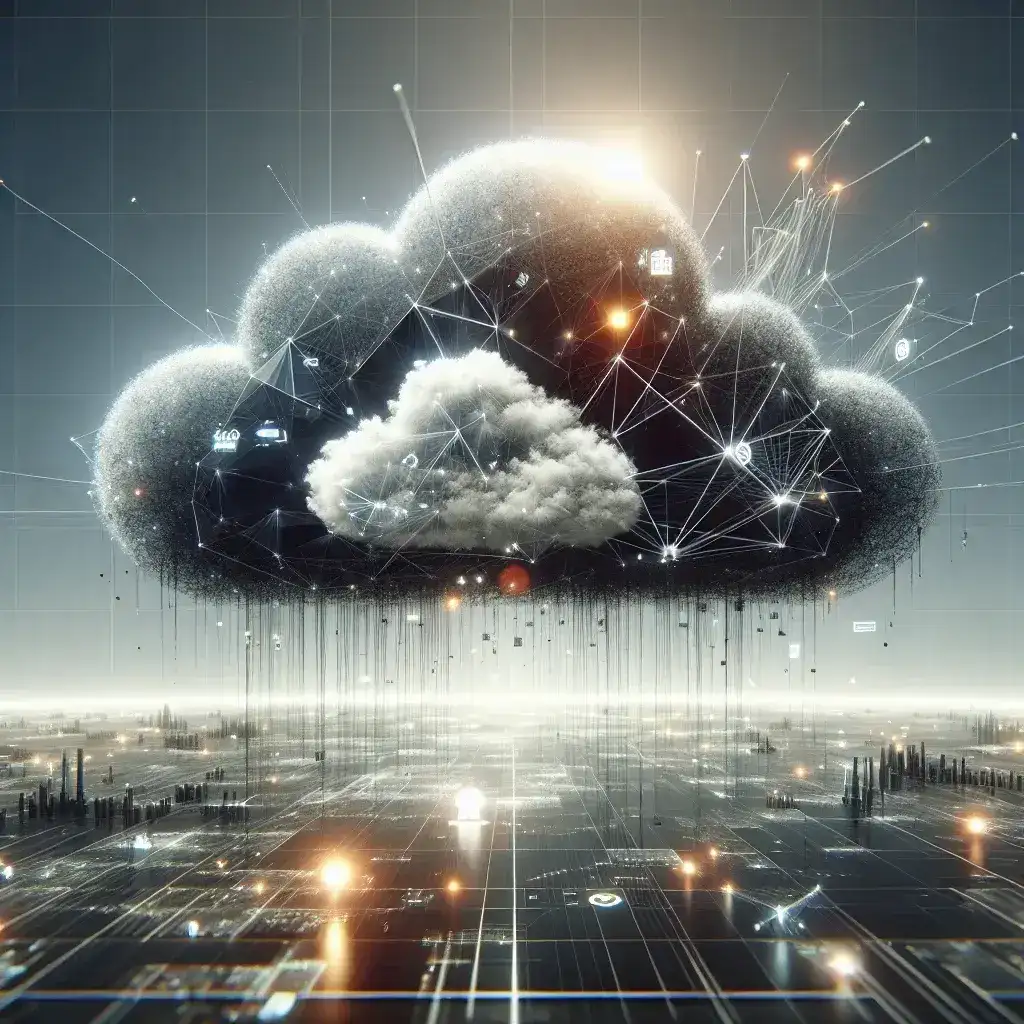 "Ilustrasi ancaman keamanan cloud yang menggambarkan konfigurasi tidak sengaja, API yang tidak aman, dan peningkatan serangan DDoS dalam layanan cloud."