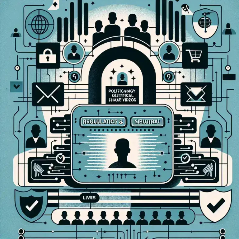 "Ilustrasi pemblokiran akun media sosial oleh Kominfo untuk melawan penyebaran konten deepfake politik menjelang pemilu, dengan tampilan grafik keamanan digital."
